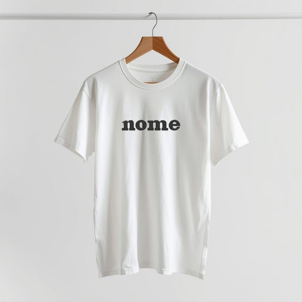 T-shirt unisex in COTONE ORGANICO ricamo personalizzato nome grande