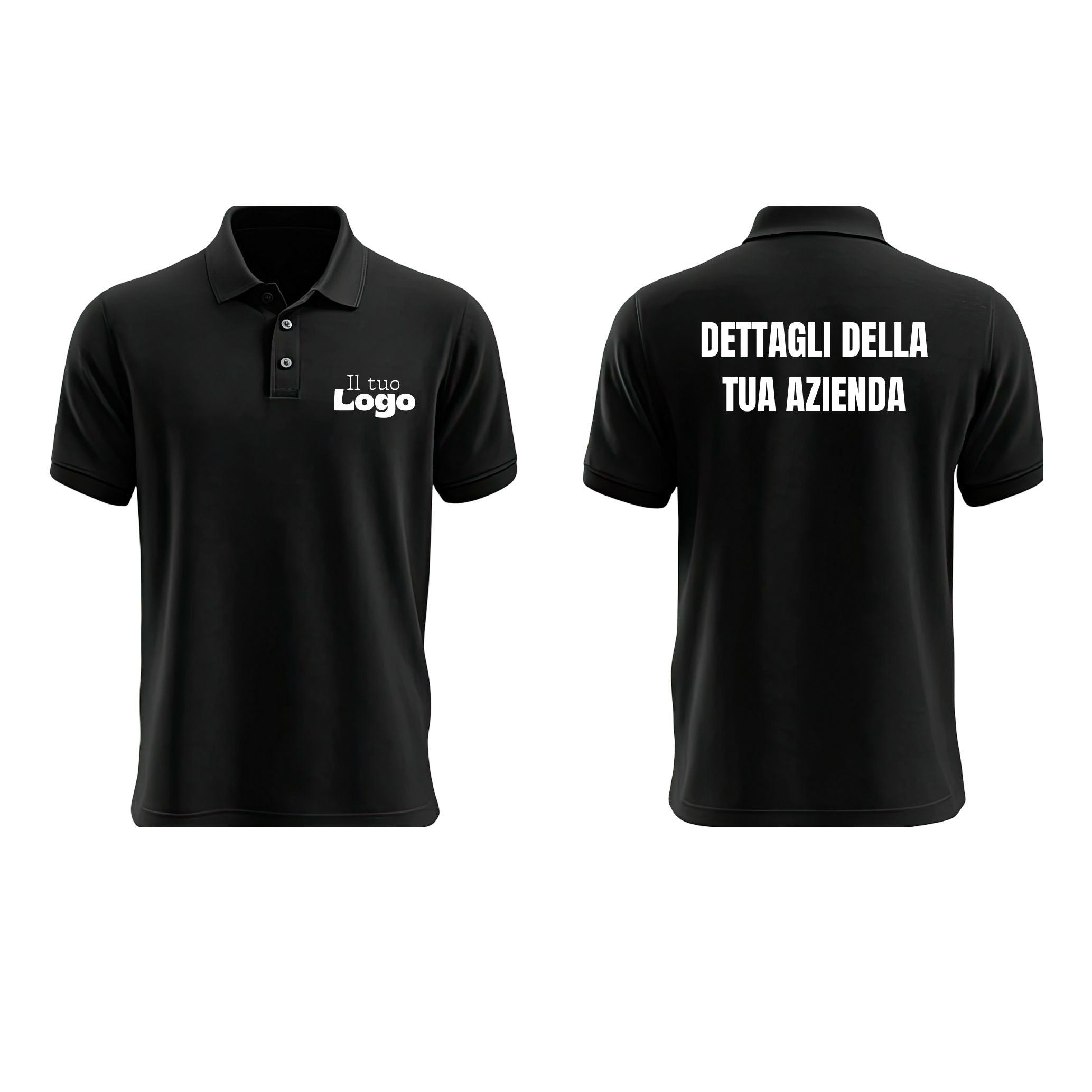 Polo uomo ricamo LOGO lato cuore e dettagli sulla schiena