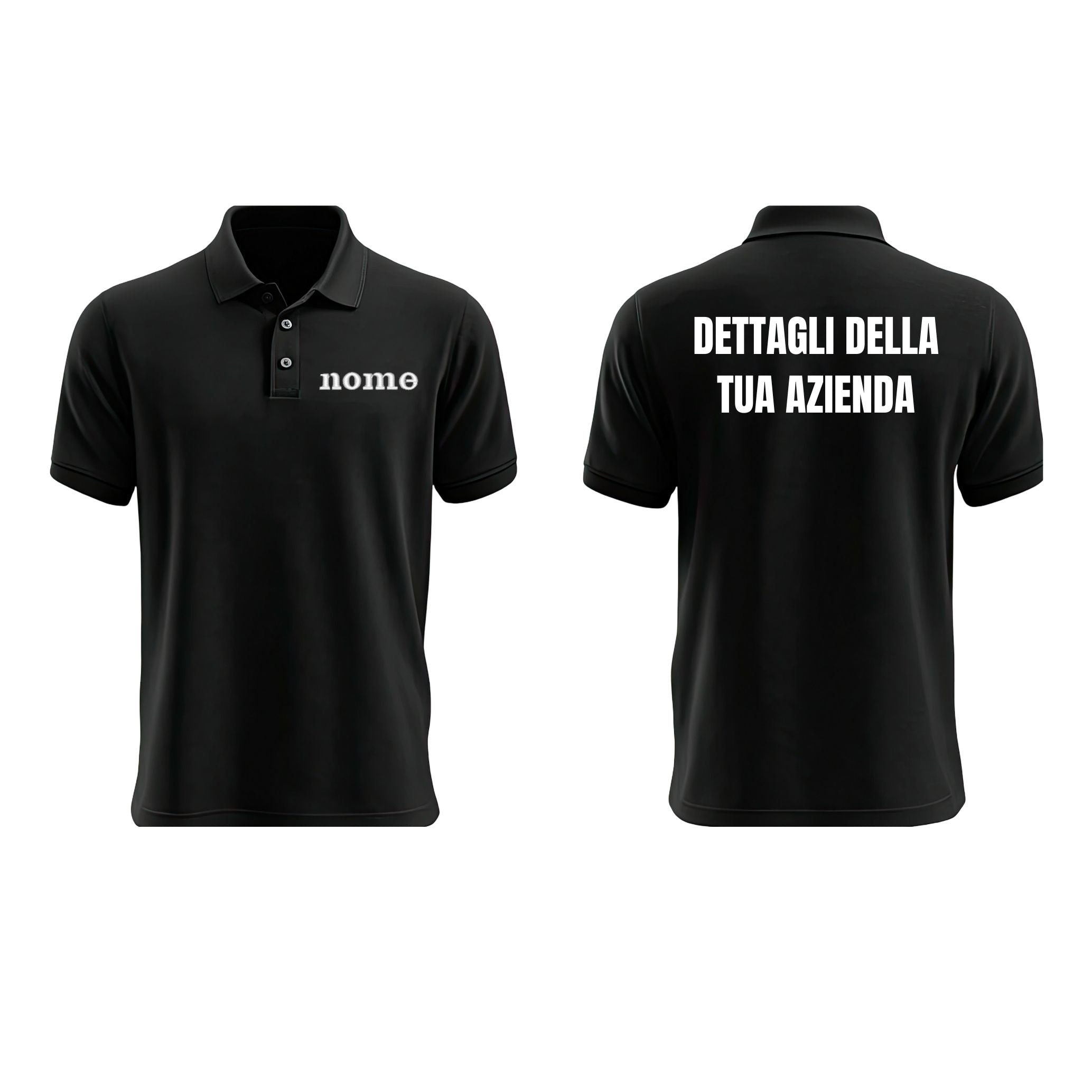 Polo uomo ricamo nome lato cuore e dettagli sulla schiena