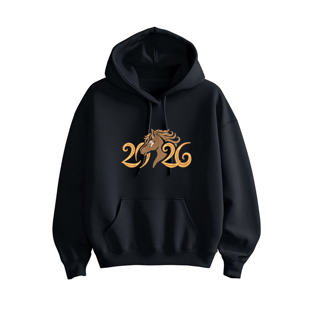 Felpa unisex ricamo cavallo 2026