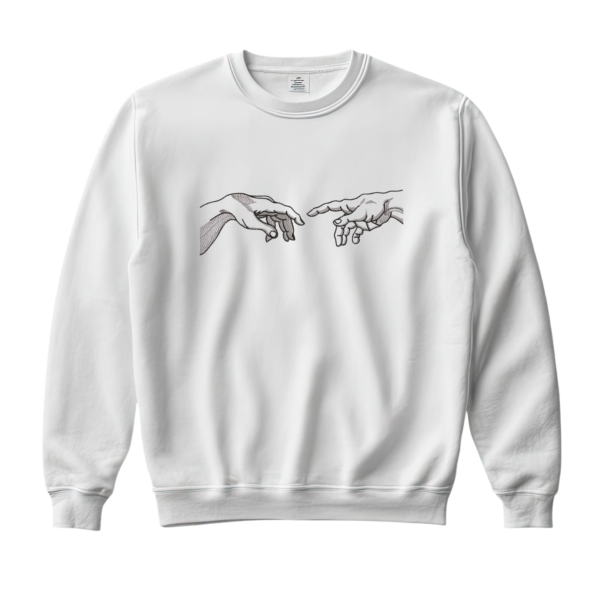 Felpa girocollo donna ricamo MANI