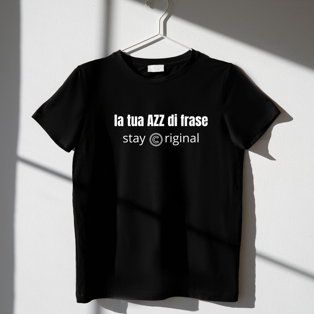 T-shirt donna LUX con ricamo personalizzato frase