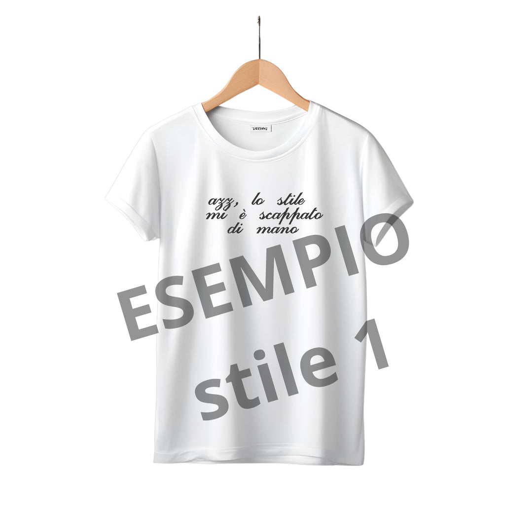 T-shirt donna LUX con ricamo personalizzato frase