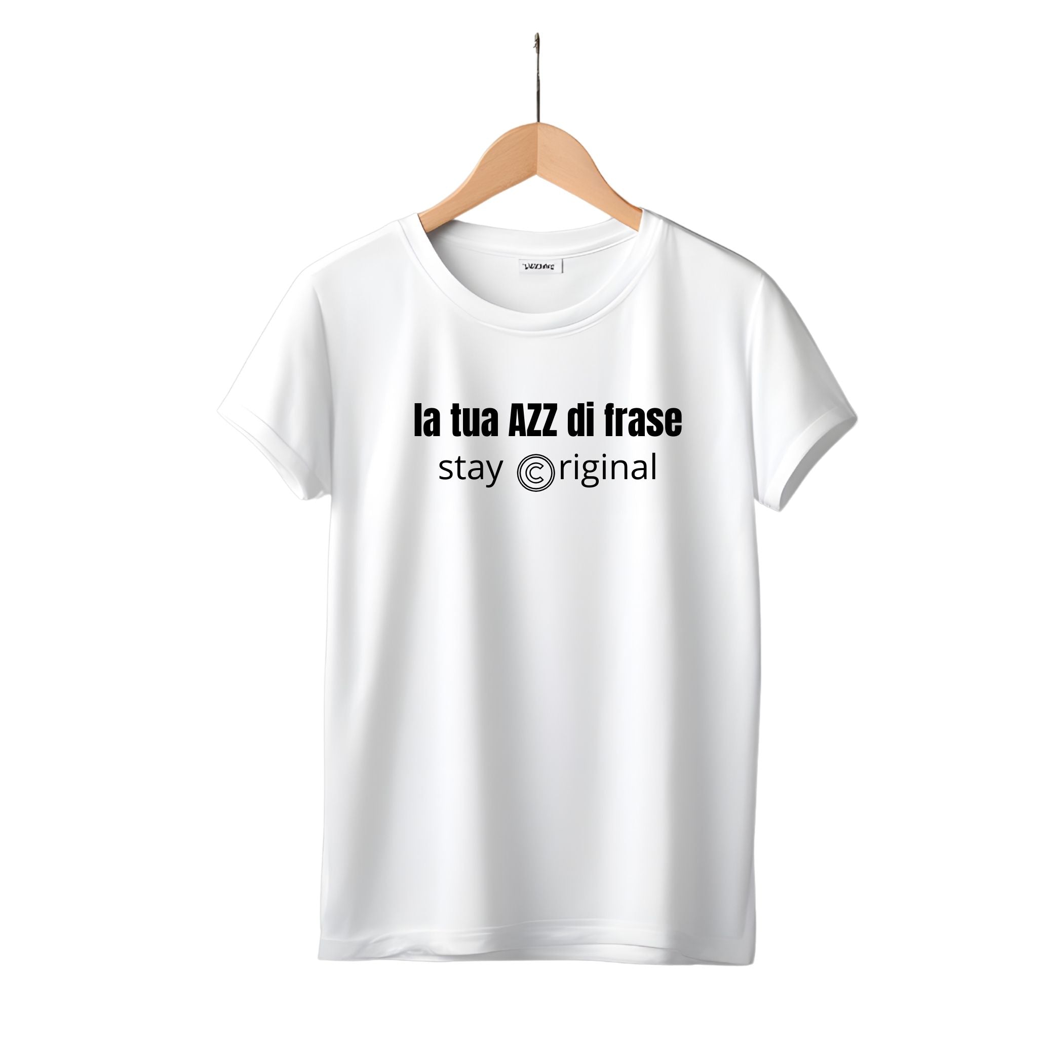 T-shirt donna LUX con ricamo personalizzato frase