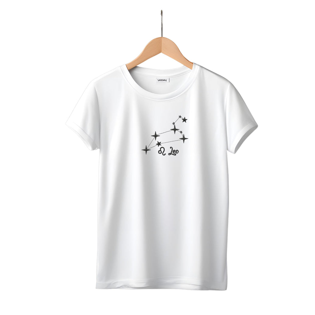 T-shirt donna in COTONE ORGANICO ricamo COSTELLAZIONI