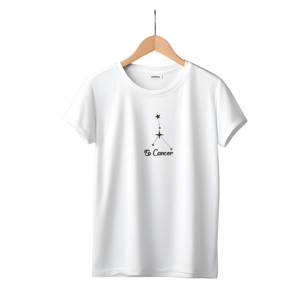 T-shirt donna in COTONE ORGANICO ricamo COSTELLAZIONI