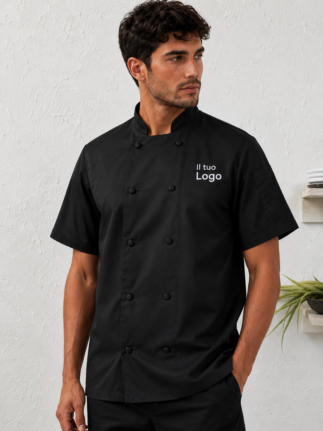Casacca da chef maniche corte con LOGO RICAMATO