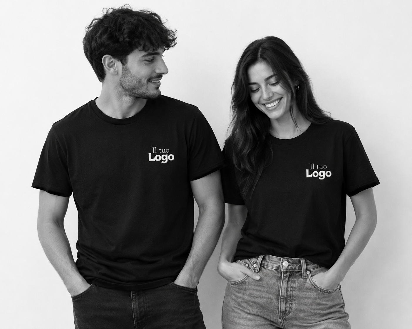 T-shirt unisex LUX con LOGO RICAMATO lato cuore