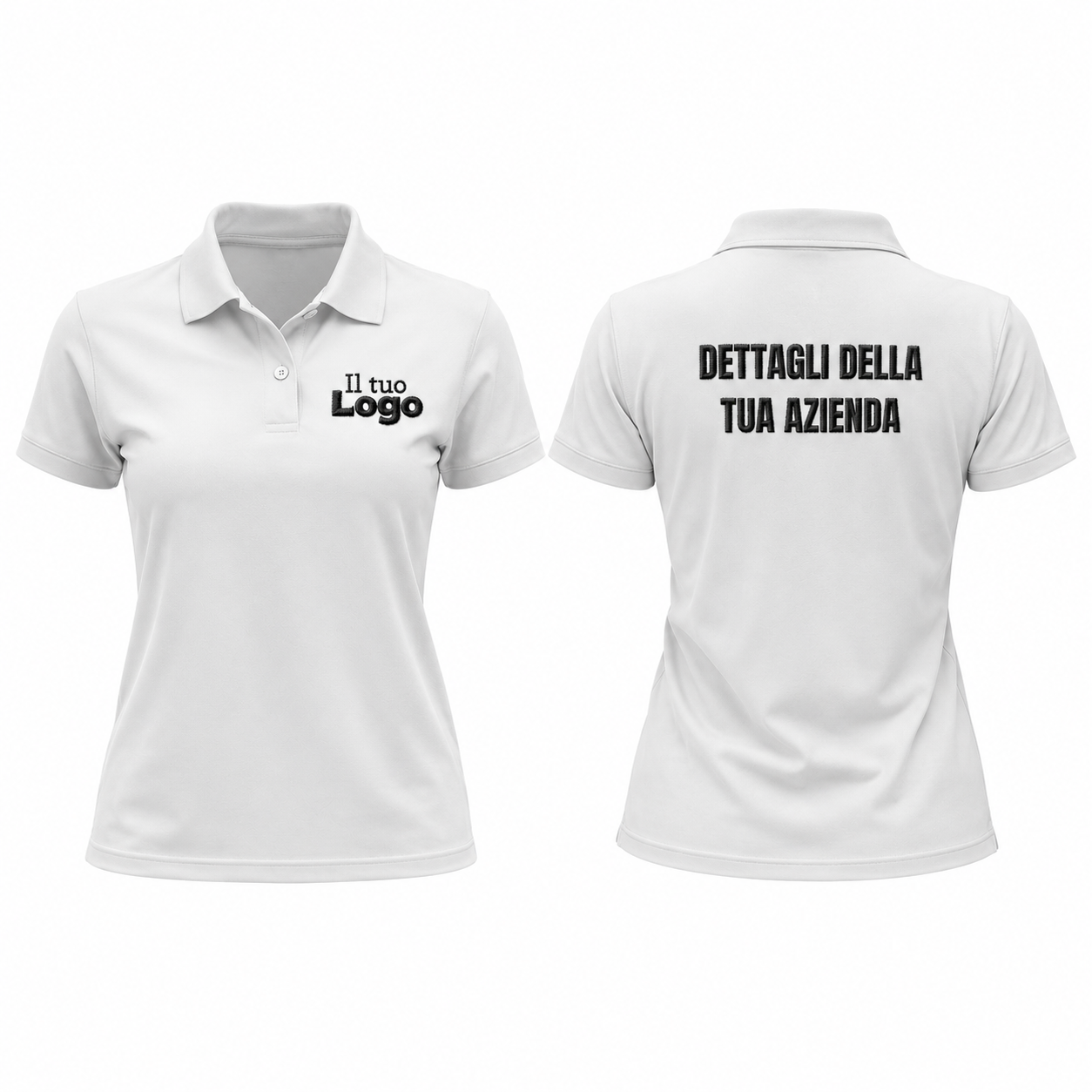 Polo donna LOGO RICAMATO lato cuore e dettagli sulla schiena