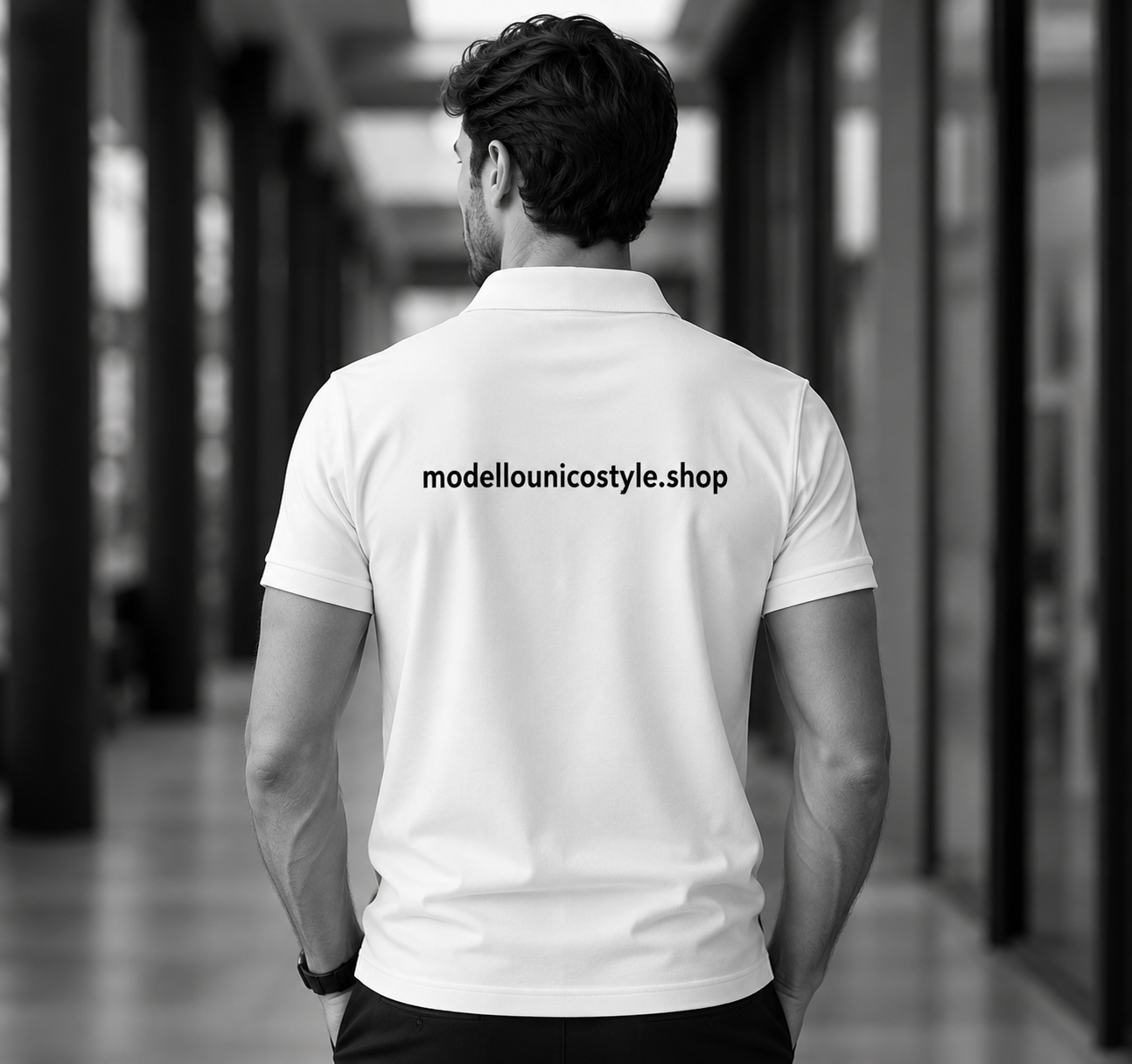 Polo uomo ricamo LOGO RICAMATO lato cuore e dettagli sulla schiena