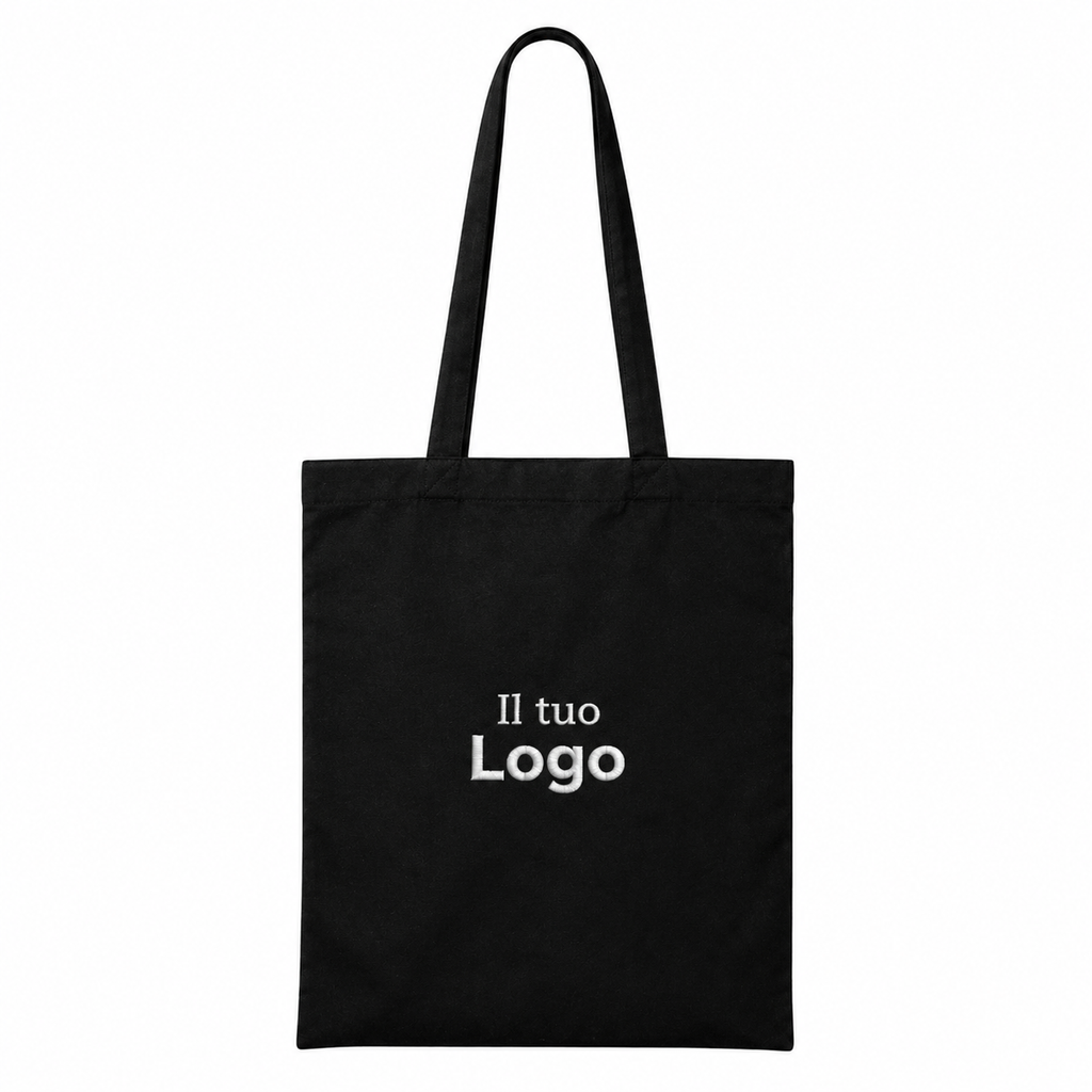 Shopper in COTONE ORGANICO CANVAS pesante con LOGO ricamato