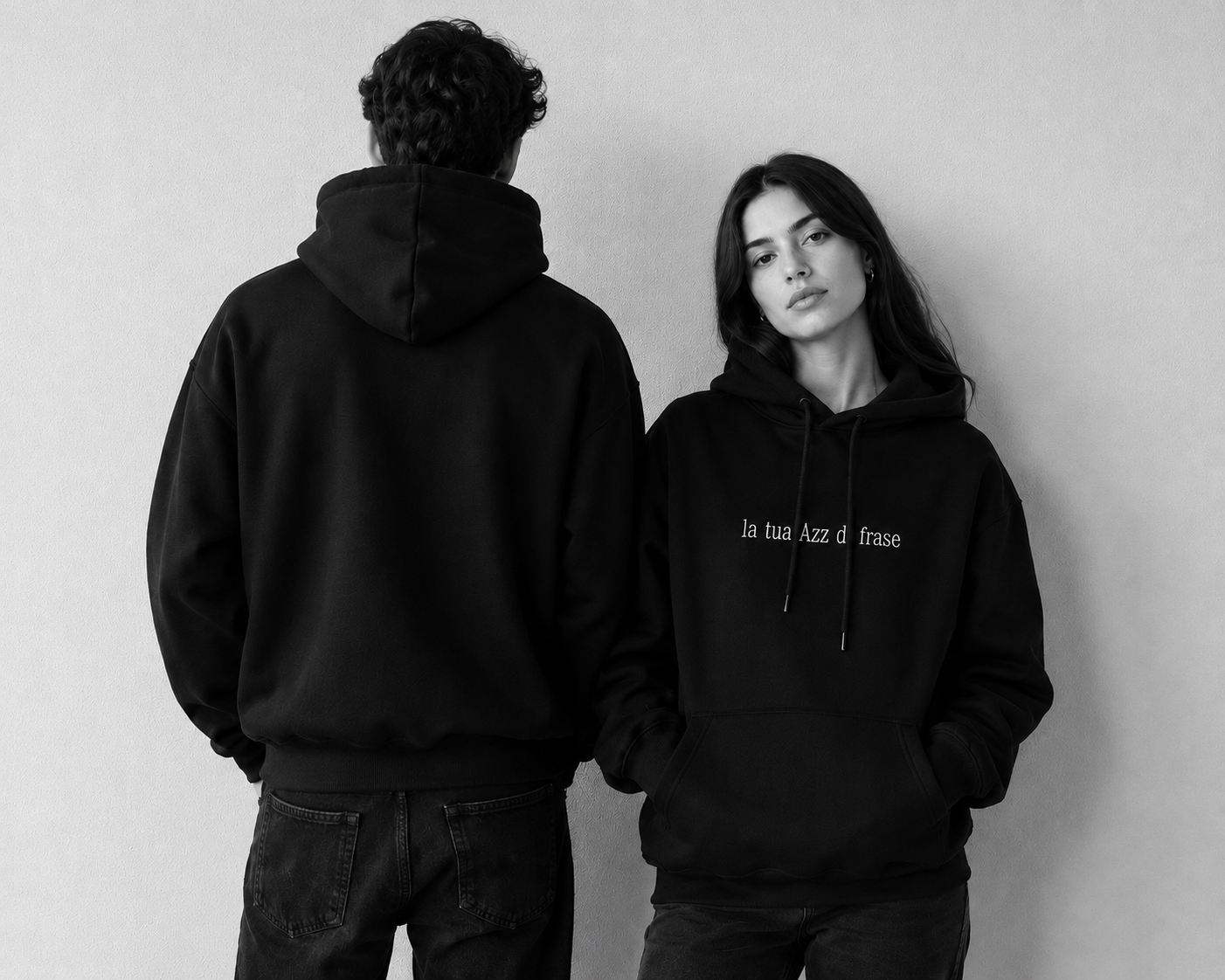 Felpa unisex ricamo personalizzato  in COTONE ORGANICO E POLIESTERE RICICLATO
