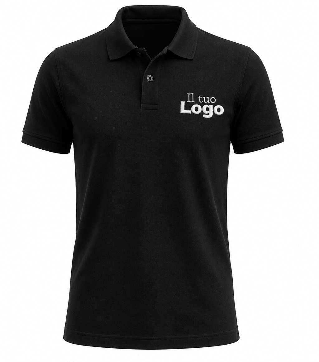 Polo uomo ricamo con LOGO RICAMATO lato cuore