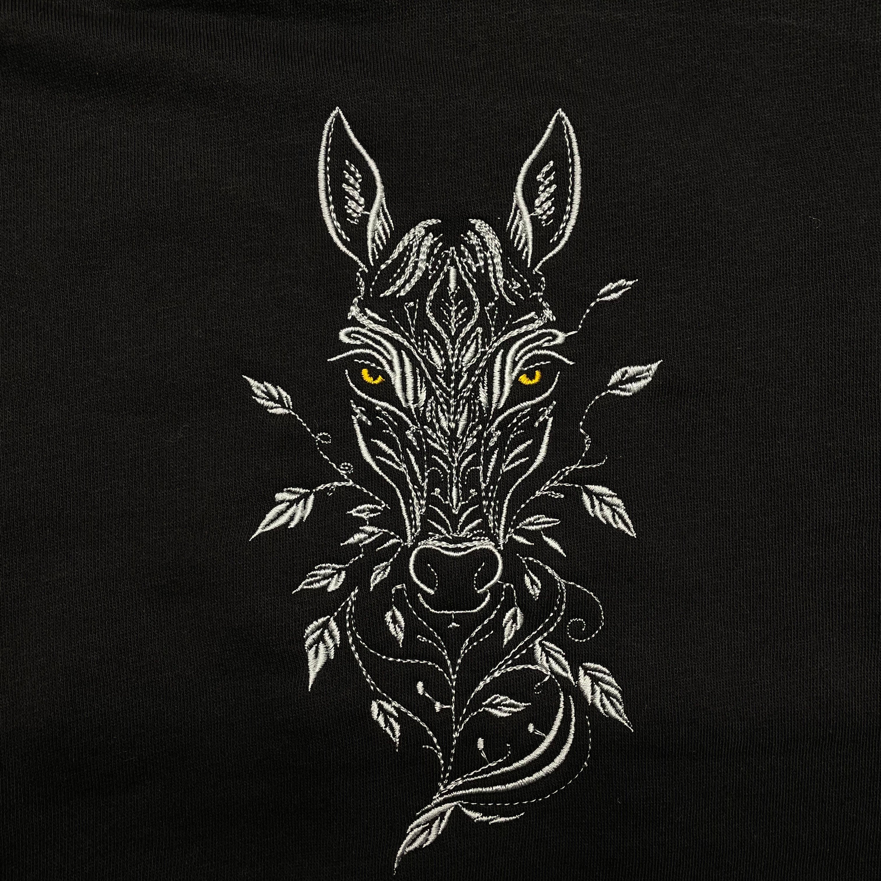 Felpa unisex ricamo cavallo tatoo style