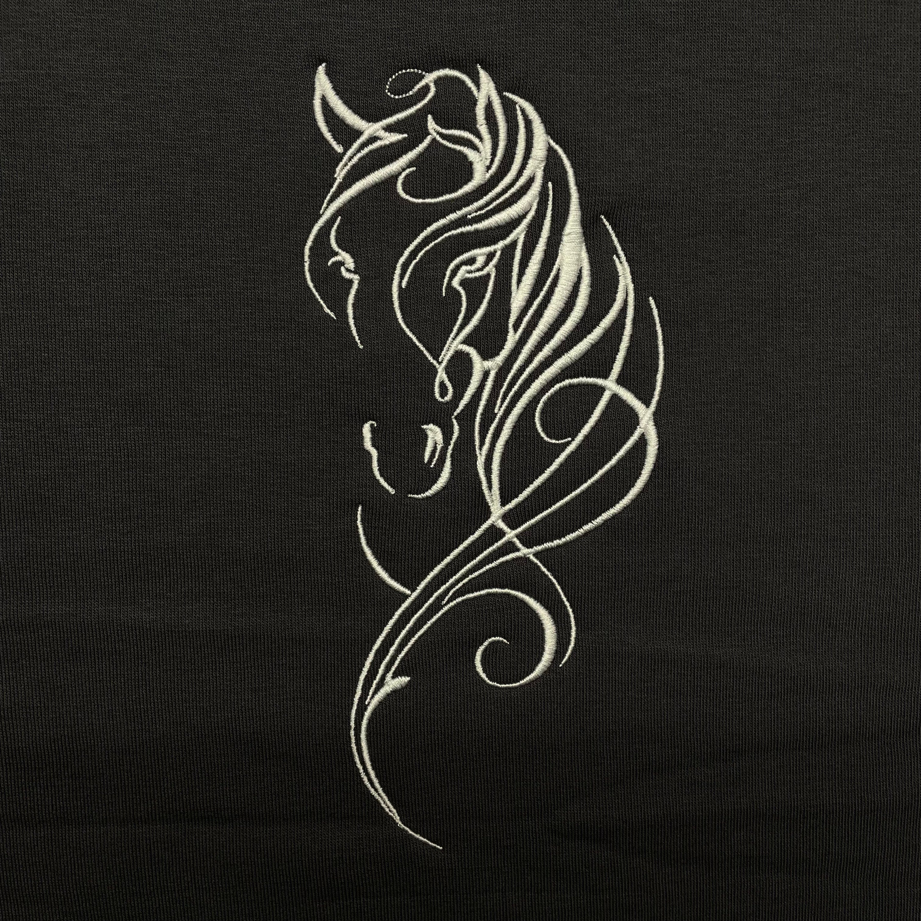 Felpa unisex ricamo cavallo stilizzato