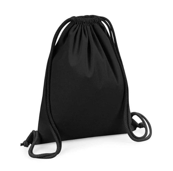 Sacca sportiva in COTONE ORGANICO personalizzato con FRASE RICAMATA