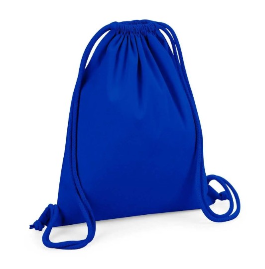 Sacca sportiva in COTONE ORGANICO personalizzato con LOGO RICAMATO
