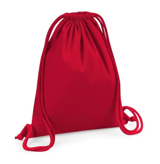 Sacca sportiva in COTONE ORGANICO personalizzato con LOGO RICAMATO