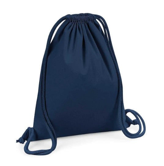 Sacca sportiva in COTONE ORGANICO personalizzato con LOGO RICAMATO