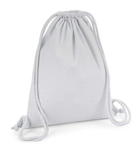 Sacca sportiva in COTONE ORGANICO personalizzato con LOGO RICAMATO
