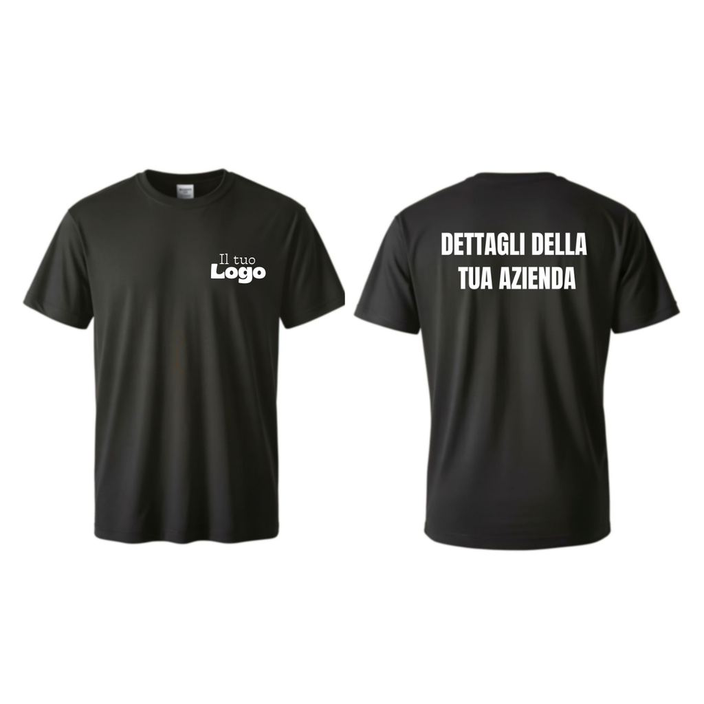 T-shirt unisex LUX ricamo LOGO lato cuore e dettagli sulla schiena