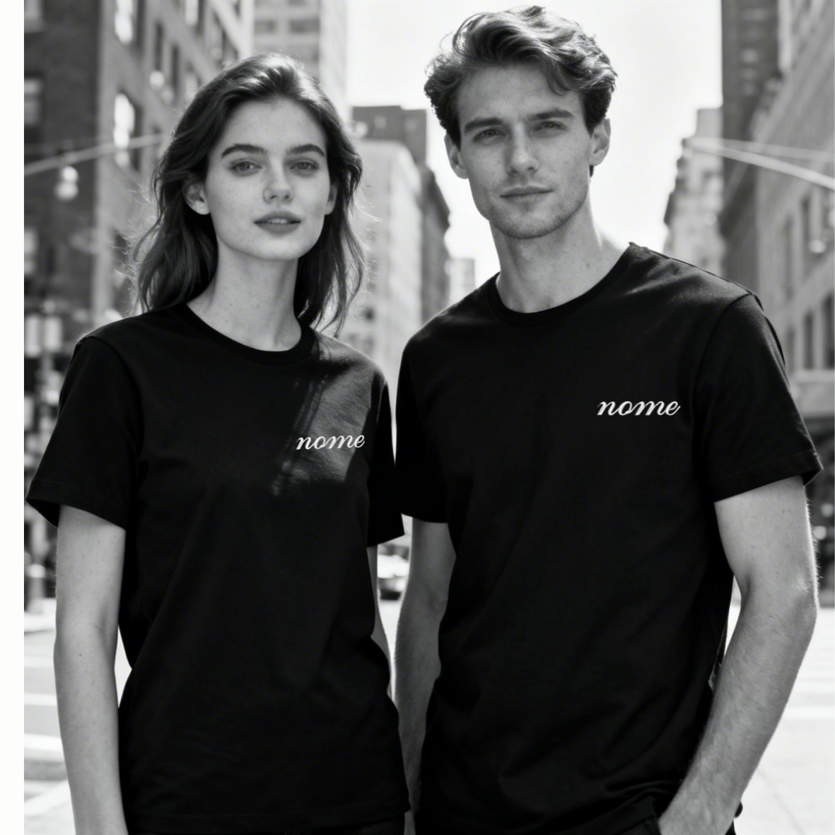 T-shirt unisex LUX ricamo NOME RICAMATO lato cuore