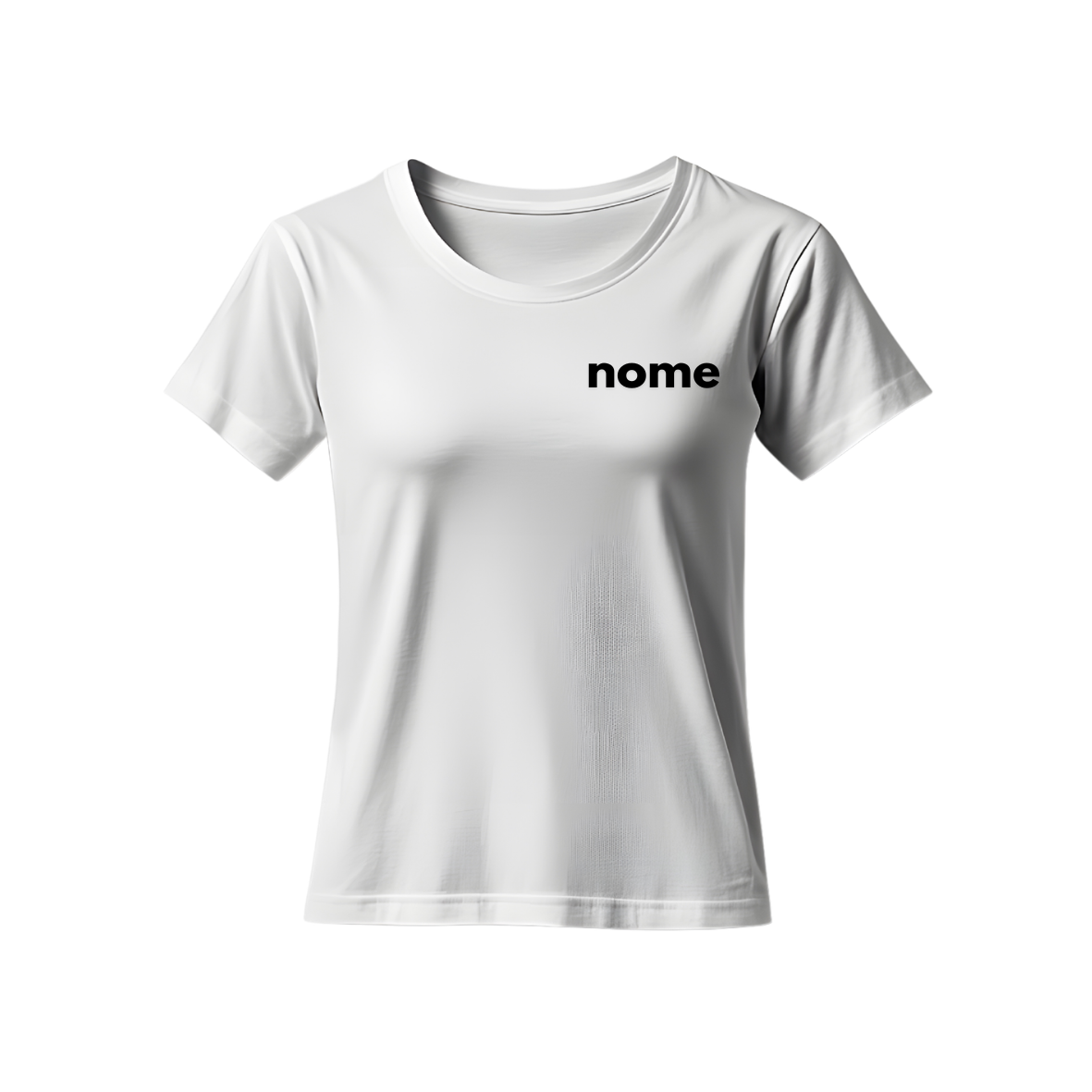 T-shirt donna ricamo NOME lato cuore